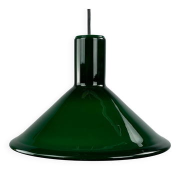 Suspension en verre danois vert modèle P & T par Michael Bang pour Holmegaard 1972