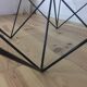 Table basse fil d'acier et plateau en verre