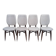 Set of 4 white and wooden Scandinavian chairs.