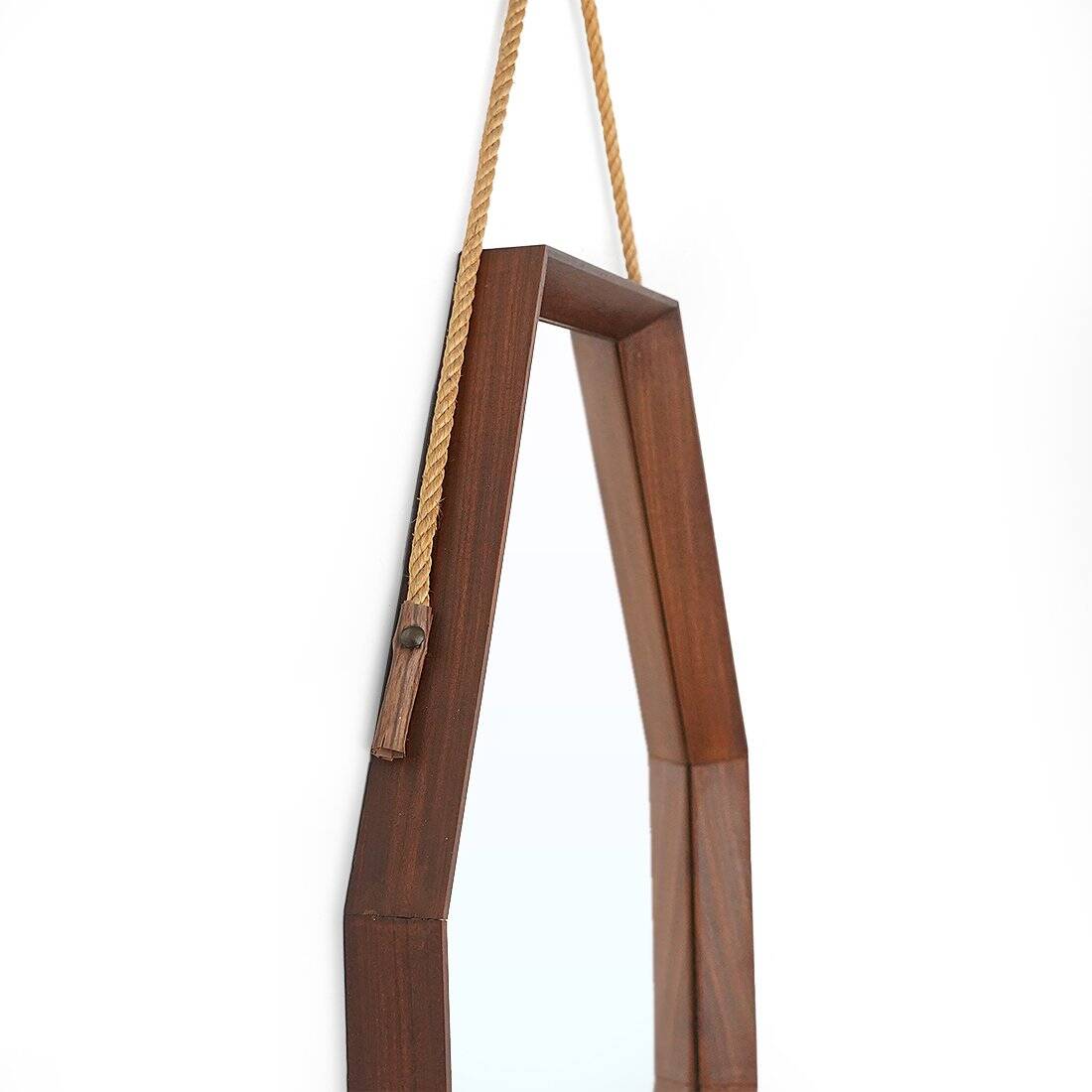 Octagonal mirror with a teak frame, 1960s