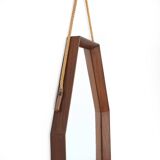 Octagonal mirror with a teak frame, 1960s