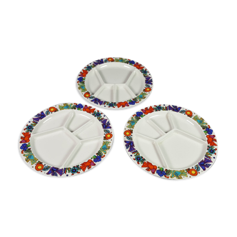 3 assiettes à fondues Acapulco Villeroy et Boch