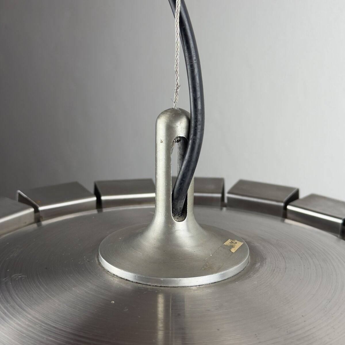 Vintage metal pendant attributed to Elio Martinelli for Martinelli Luce, Italy, 1960s.