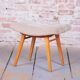 Mid-Century Stool in Upholstery and Beech, Slovakia, 1960s