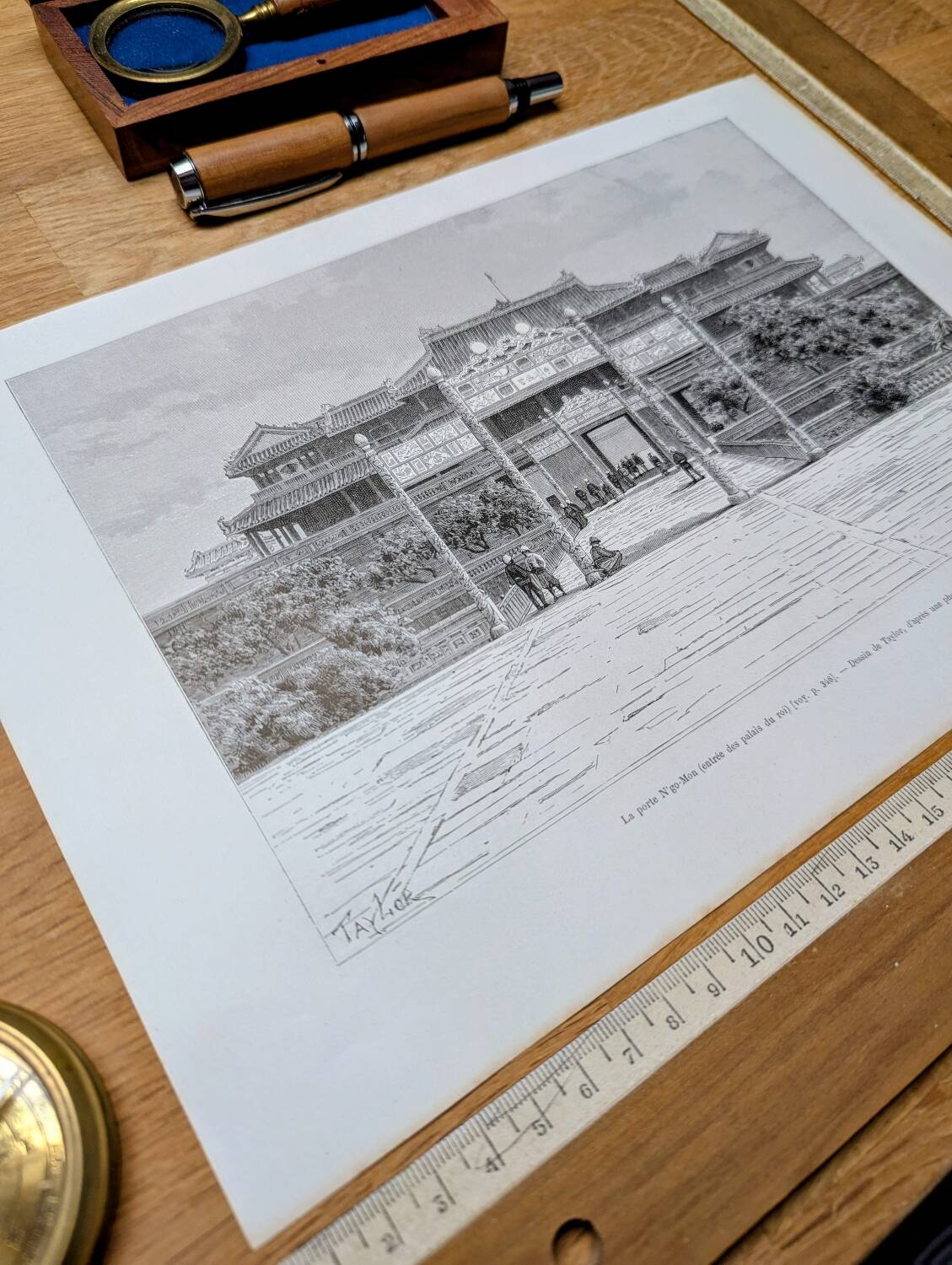 Printed in 1891, N'go Mon Gate, Hue, Vietnam.