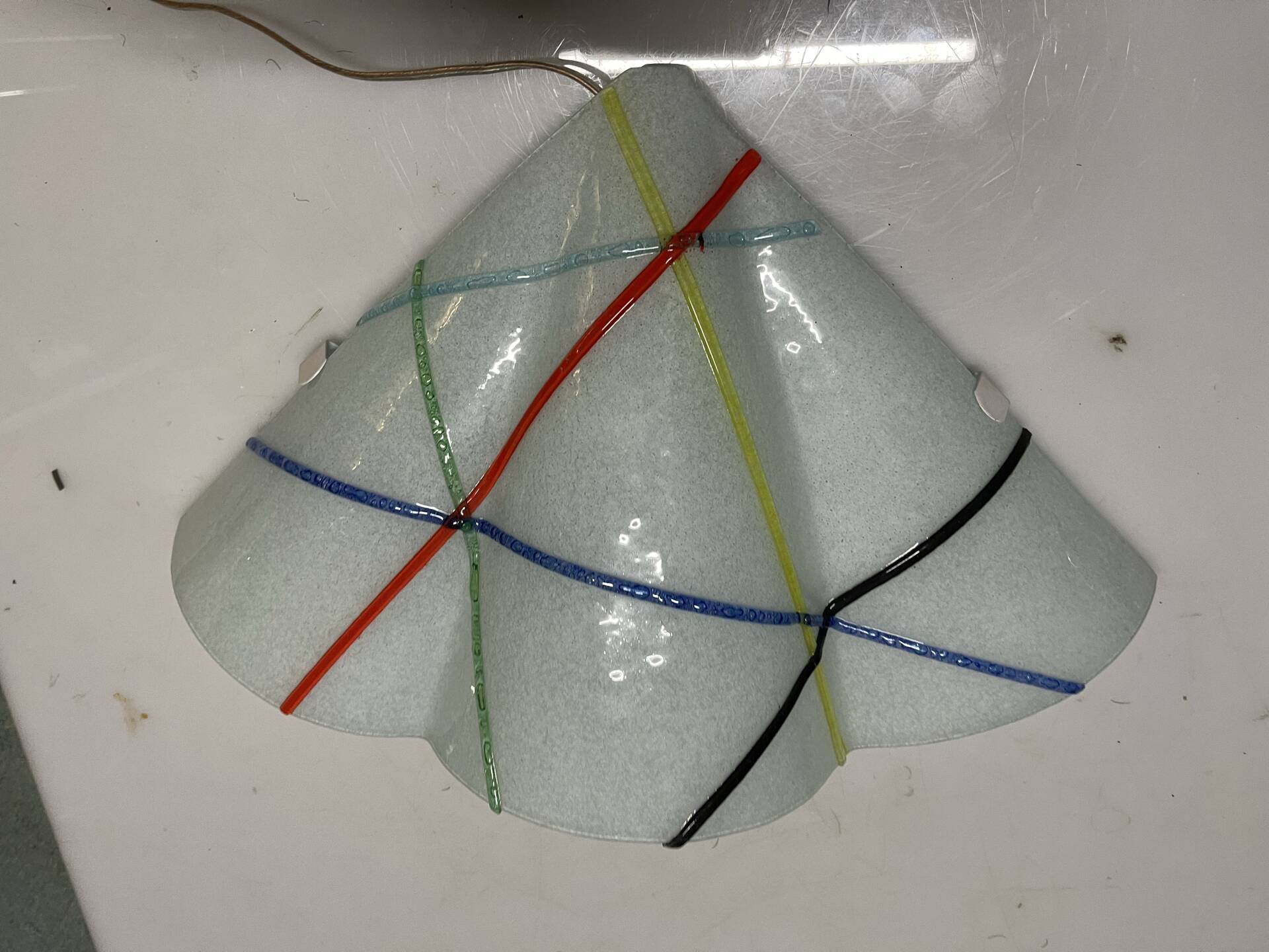 Set of Three Geometric Murano Glass Wall Sconces, Italy, 1980s