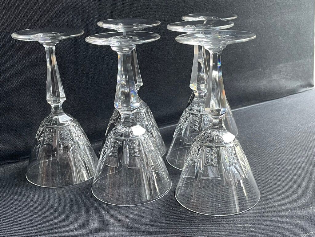 6 port glasses stamped Baccarat - Service Austerlitz