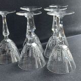6 port glasses stamped Baccarat - Service Austerlitz