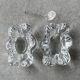 Pair of crystal salt cellars by Daum France