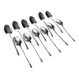 Set of 12 coffee spoons, silver plated metal