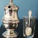 Silver-plated mustard pot
