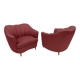 Pair of Gio Ponti Mid-Century Modern Velvet Armchairs for Casa e Giardino