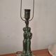 Bronze Table Lamp with Green Marble Base, Scandinavian Greene & Greene 1920/30s