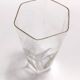 Transparent and Gold Hexagonal Murano Glass Vase by Cenedese