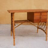 Rattan desk by Louis Sognot, 1950