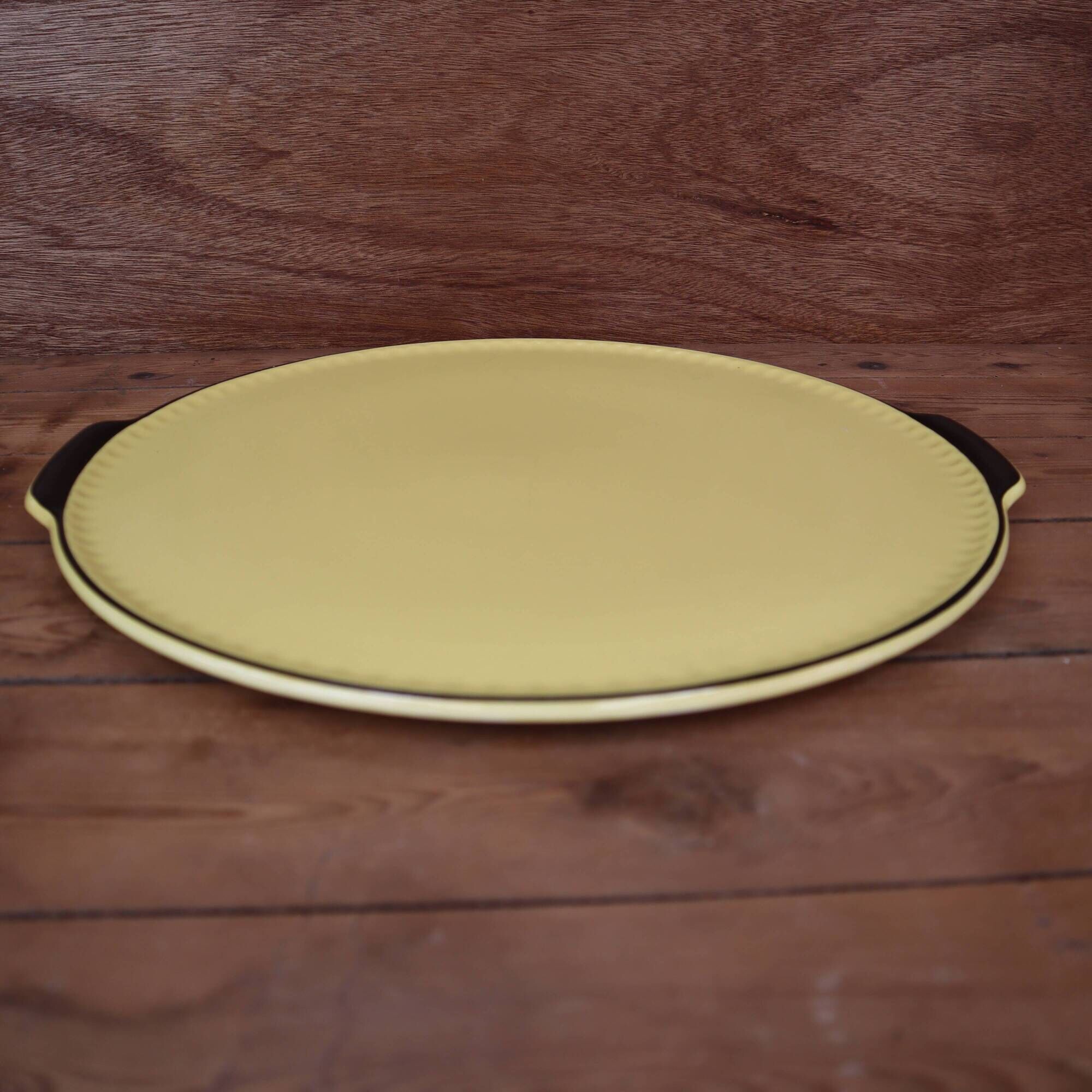 Plat de service Villeroy & Boch Jaune et noir Années 50 Mettlach