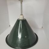 Suspension émaillé vert et blanc
