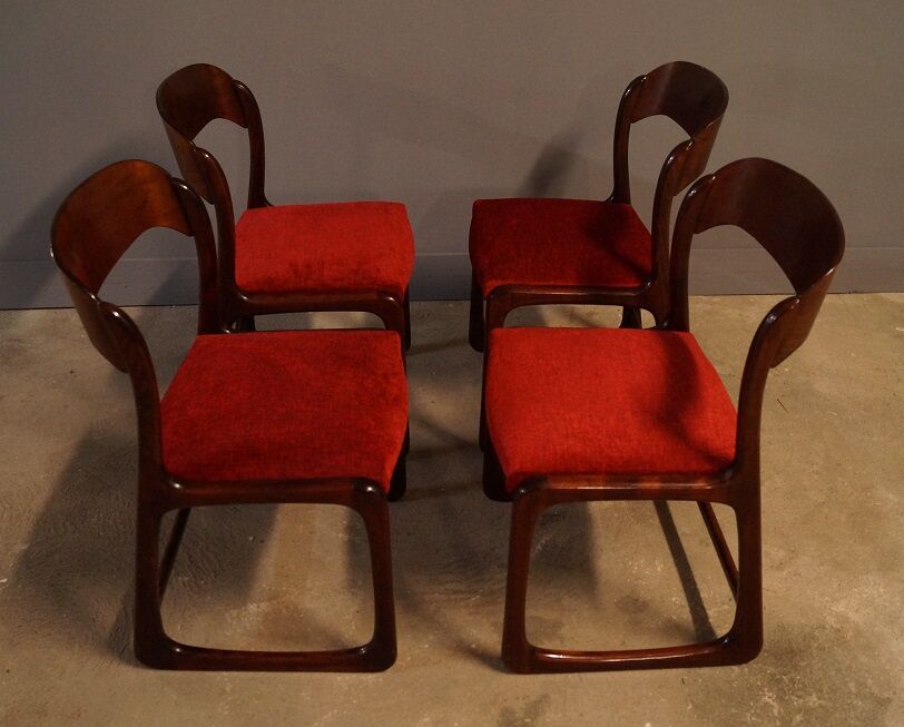 Set of 4 chairs baumann vintage 1960