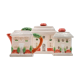 Fitz and Floyd teapot, sugar bowl and milk jar set