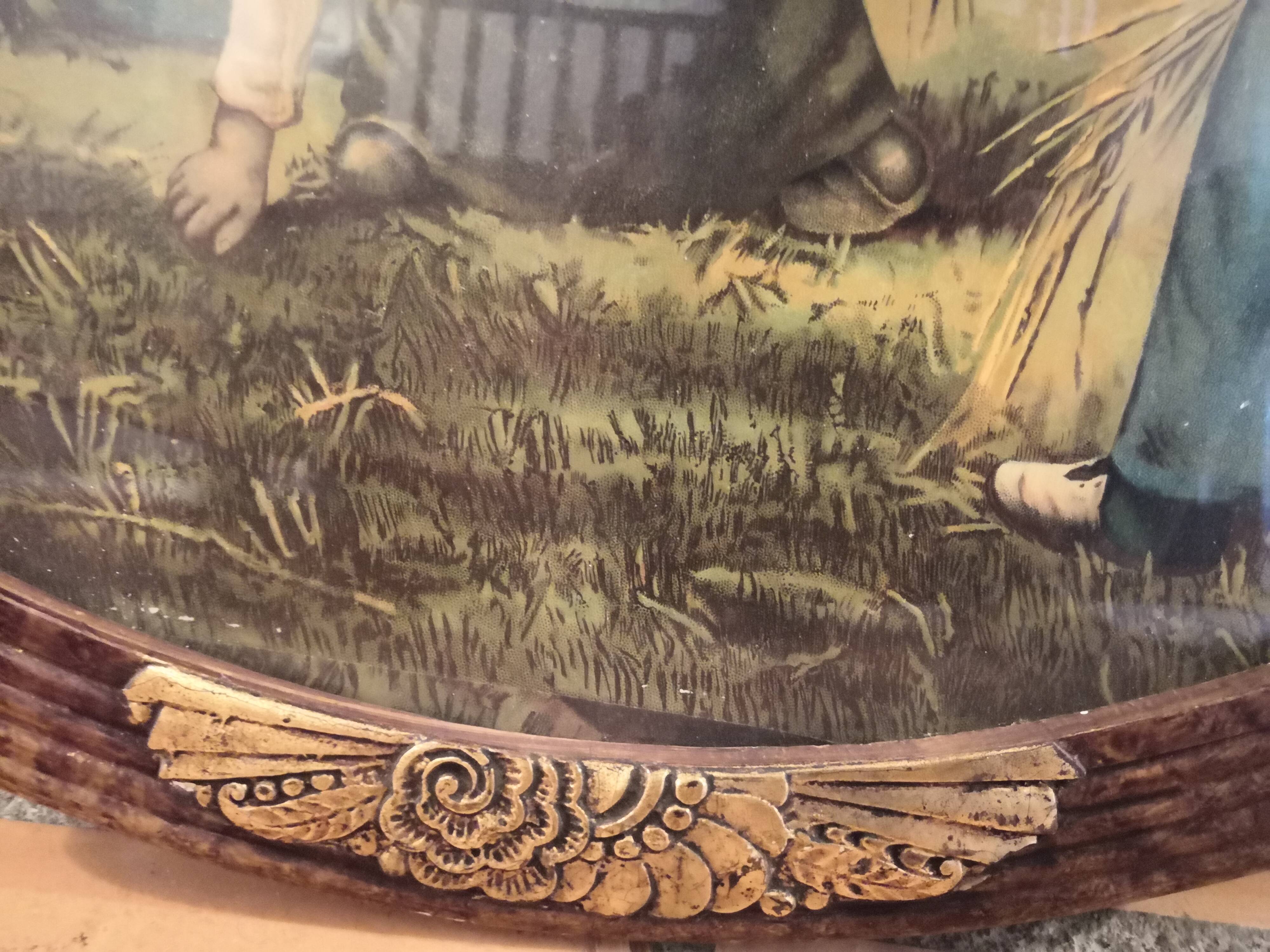 Old painting Oil on canvas "Les Glaneuses" by Jean-François Millet