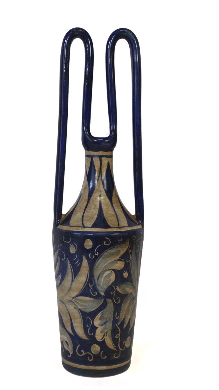 Vase, hand-painted vintage amphora, Gubbio.