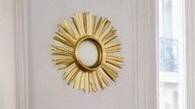 Golden wooden sun mirror "witch's eye"