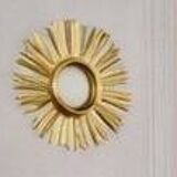 Golden wooden sun mirror "witch's eye"