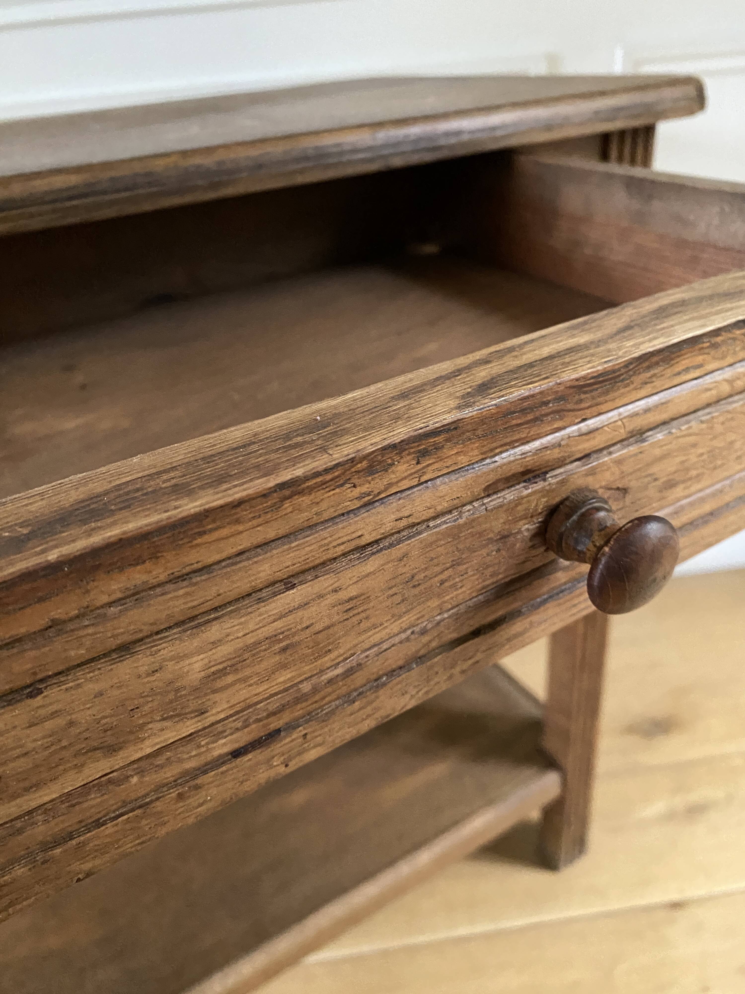 Console, meuble d'appoint vintage 1 tiroir, en bois massif
