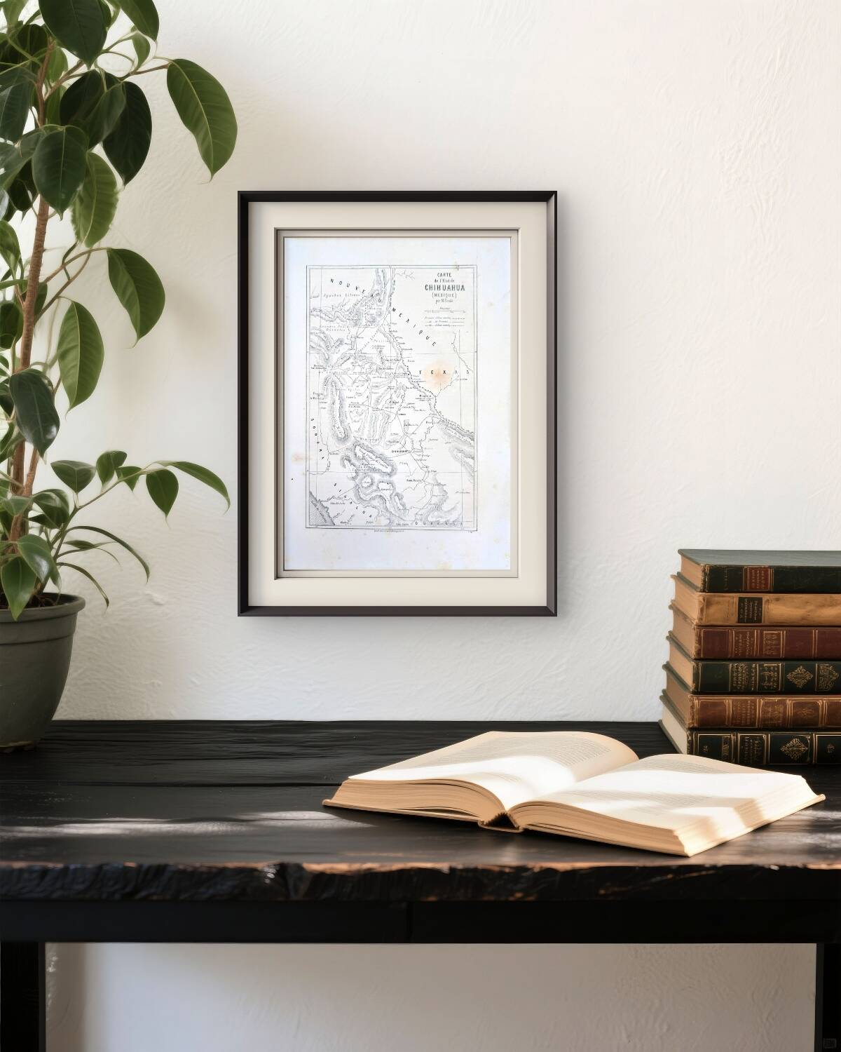 State of Chihuahua, Mexico, printed map from 1861.