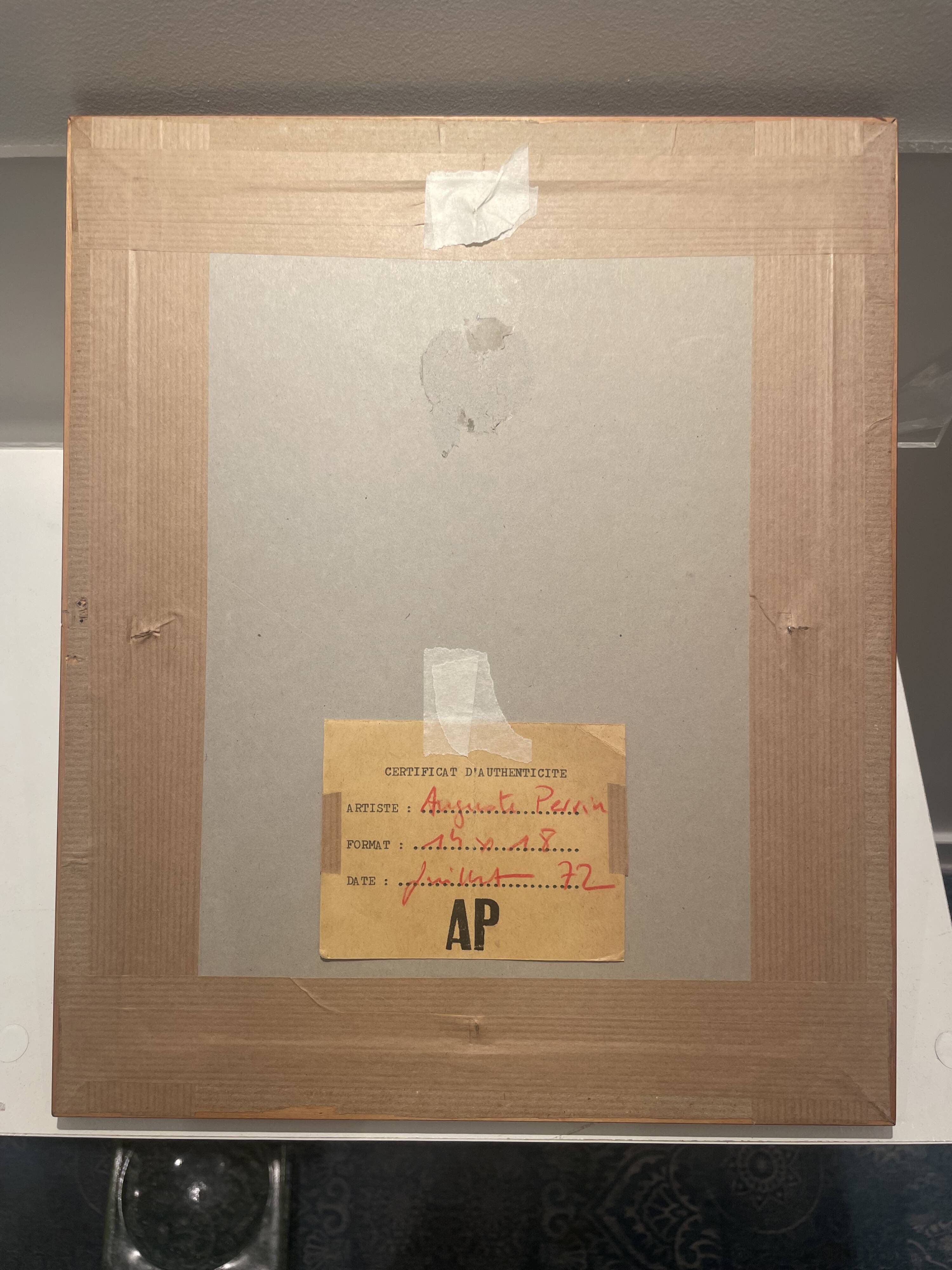 Triptyque peinture abstraite - Auguste Perrin - 1972
