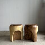 End of sofa, stool or monoxyl side table in solid suar