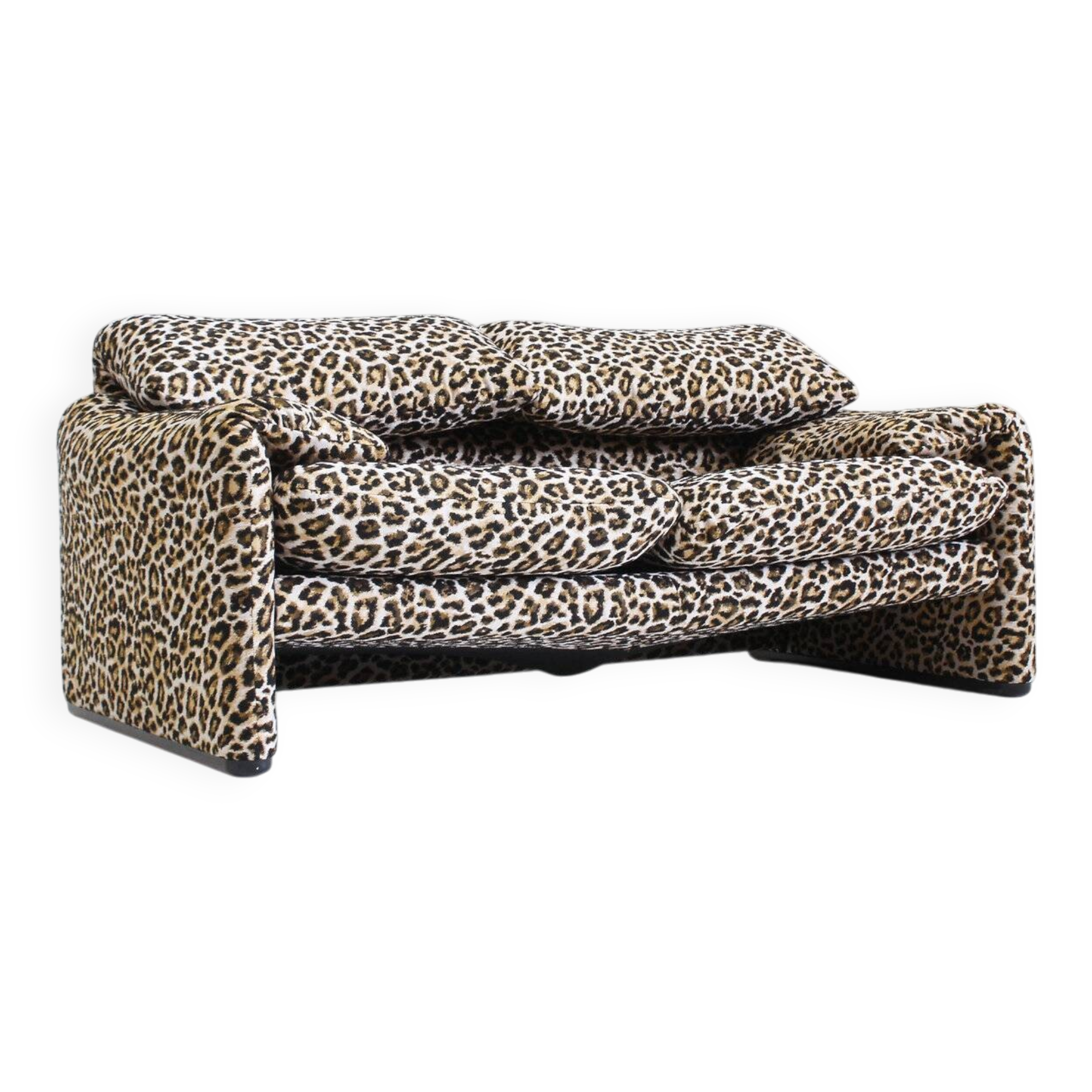 Canapé 2 places Cassina Maralunga par Vico Magistretti en tissu Jacquard Panther