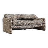 Canapé 2 places Cassina Maralunga par Vico Magistretti en tissu Jacquard Panther