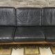 Scandinavian 3-seater black leather sofa from the 1970s