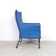 Montis Charly blue leather arm chair, 1980s