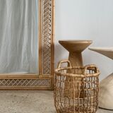 Rattan foot mirror with braces H:2m