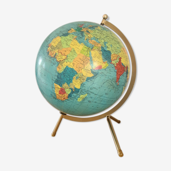 Globe lumineux Taride 1960- mappemonde en verre