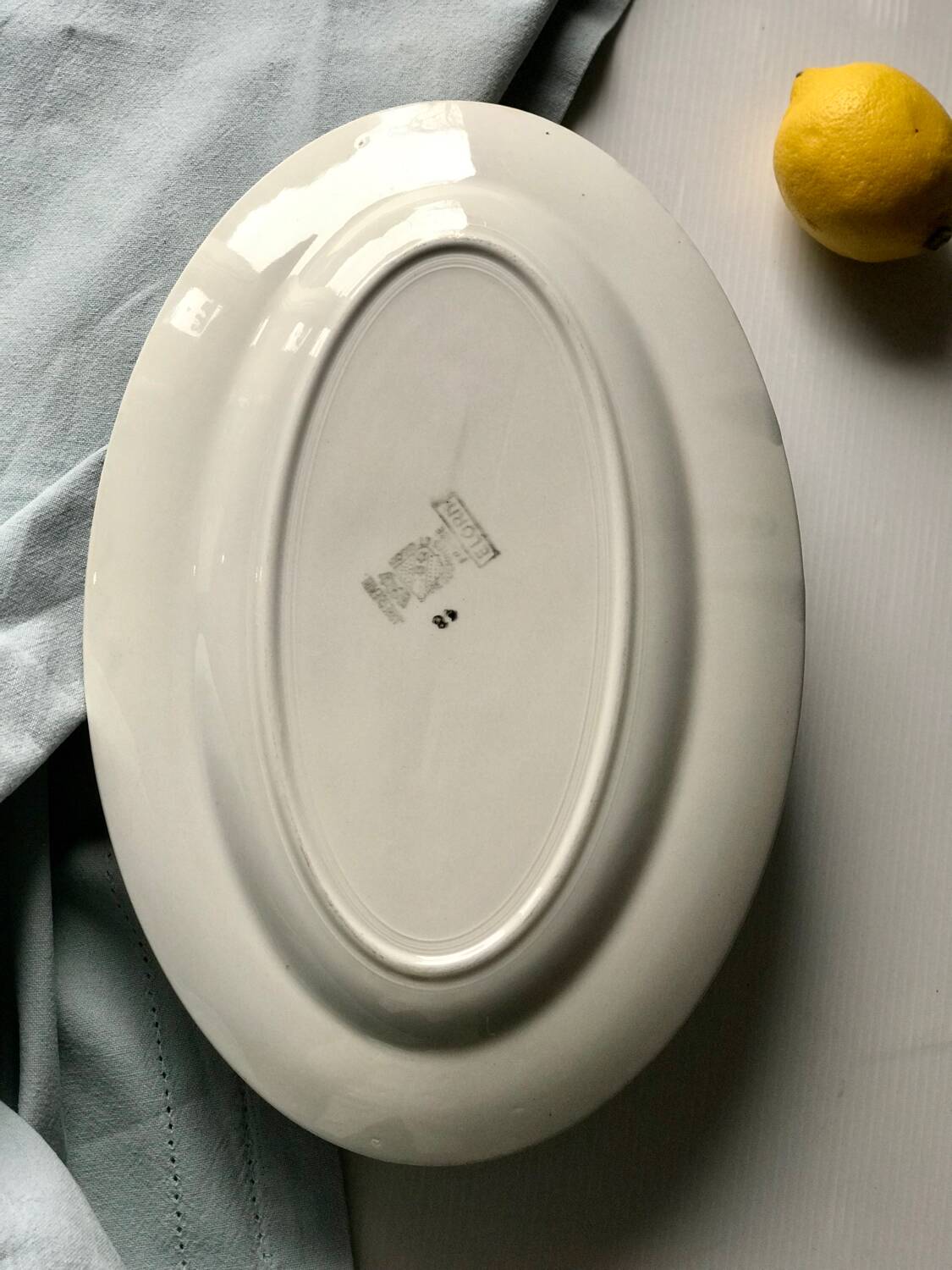 Oval serving dish Digoin Sarreguemines model Elorn