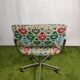 Vintage fabric desk and chrome stainless steel swivel on wheels