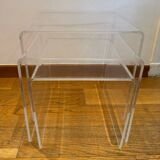 Set of 3 nesting tables in plexiglass.