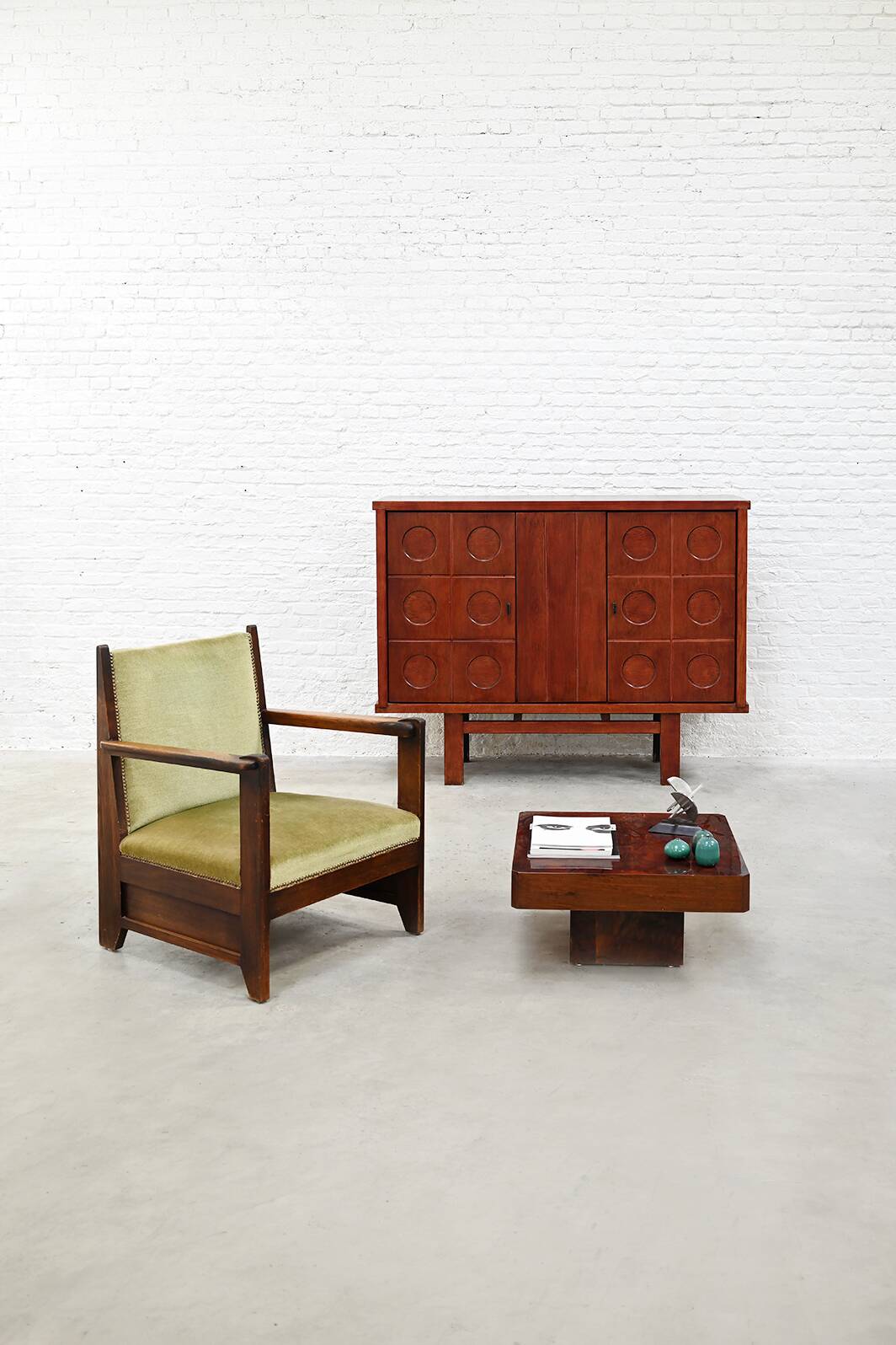 Brutalist Bar Cabinet in Oak, Belgium, 1970s