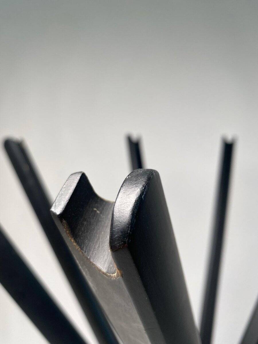 Vintage Zanotta Sciangai Adjustable Clothes Stand with Frame in Black Ash, 1973