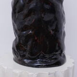 Thick black ceramic vase