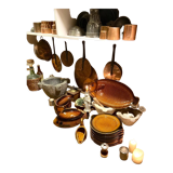 8 flat plates fish Sarreguemines in ochre glazed earthenware