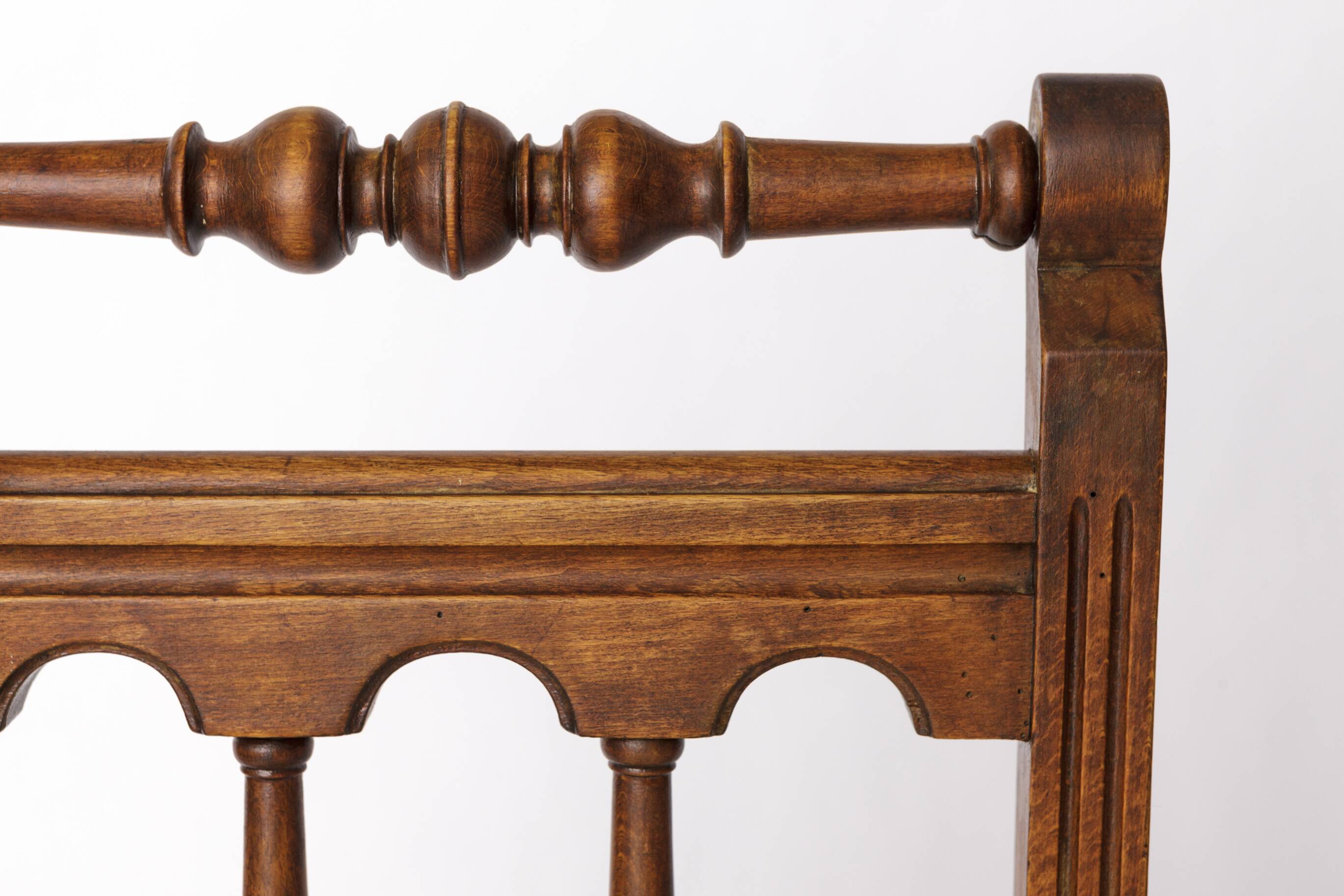 Antique Belgian Chair – Early 20th Century Beechwood Dining Chair