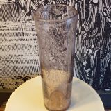 Vintage bubbled glass scroll vase h=34cm