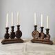 Brutalist turned wood candlestick holders – vintage 50s-60s