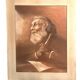 Portrait à la sanguine "Vieil homme en prières", signé et daté XXème