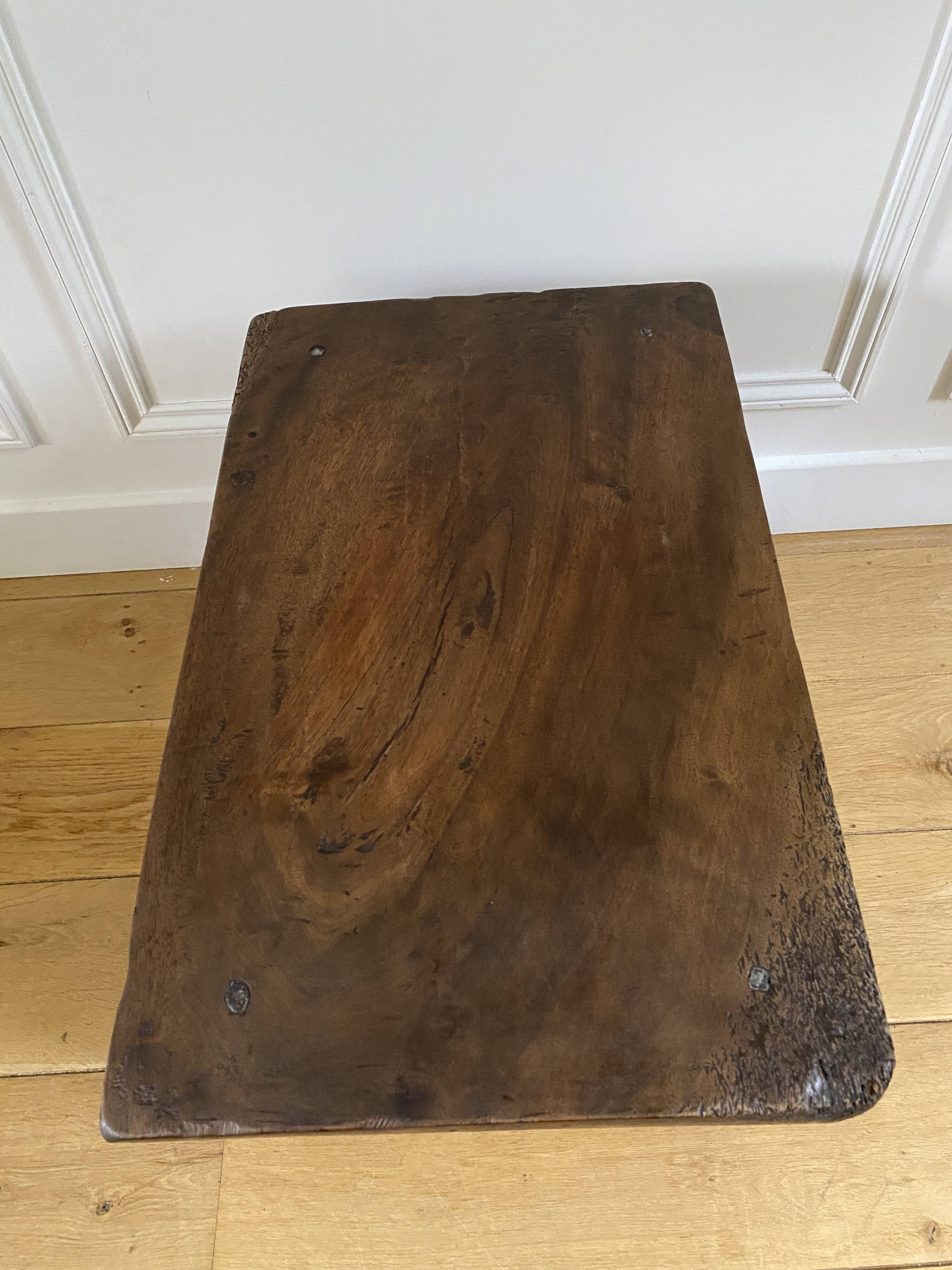 Vintage footrest - Vintage flower stand - Small low wooden stool