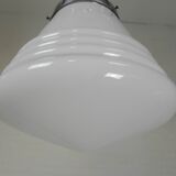 Art Deco pendant lamp with ribbed white globe, 1930s